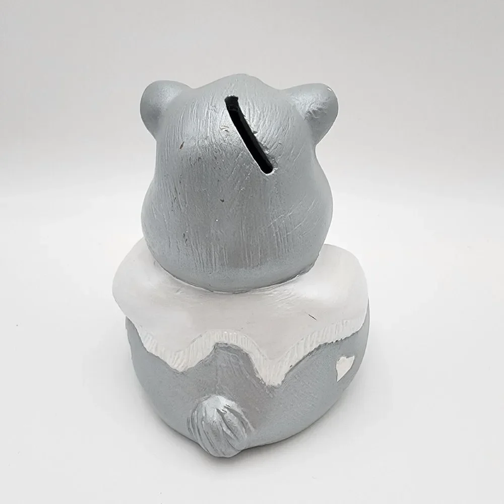 Care Bear Grams Bear Vintage Ceramic‎ 5' Coin Piggy Bank Vintage Gray RARE